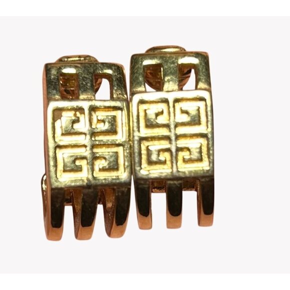 Givenchy Jewelry - Vintage Givenchy Gold-Tone Greek Key Clip-On Earrings Elegant Old Money